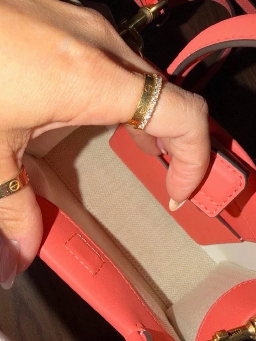 Tory Burch Coral Pink Leather Tote